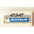 LEGO White Tile 1 x 2 with RSR Michelin Sticker with Groove (3069)