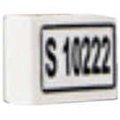 LEGO White Tile 1 x 2 with 'S 10222' Sticker with Groove (3069)