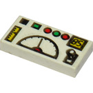 LEGO Weiß Fliese 1 x 2 mit Telemetry Computer mit Nut (3069 / 81575)