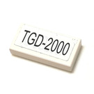 LEGO White Tile 1 x 2 with TGD 2000 Sticker with Groove (3069)