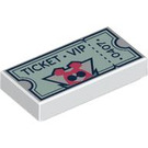LEGO Wit Tegel 1 x 2 met "Ticket VIP" met groef (3069 / 106005)