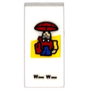 LEGO Wit Tegel 1 x 2 met Wally Walrus Sticker met groef (3069)
