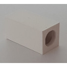 LEGO White Tile 1 x 2 x 5/6 with Stud Hole in End