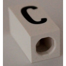LEGO blanc Tuile 1 x 2 x 5/6 avec Stud Trou dans Fin avec Noir ' C ' Modèle (upper case)