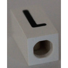 LEGO blanc Tuile 1 x 2 x 5/6 avec Stud Trou dans Fin avec Noir ' L ' Modèle (upper case)