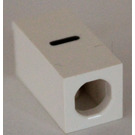 LEGO White Tile 1 x 2 x 5/6 with Stud Hole in End with Black ' - ' Pattern (hyphen/minus sign)