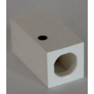 LEGO White Tile 1 x 2 x 5/6 with Stud Hole in End with Black ' . ' Pattern (period)