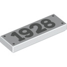 LEGO Wit Tegel 1 x 3 met "1928" (60336 / 63864)