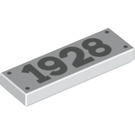 LEGO White Tile 1 x 3 with "1928" (60336 / 63864)