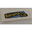 LEGO White Tile 1 x 3 with Banana Co. Sticker (63864)
