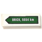 LEGO White Tile 1 x 3 with BRICK, 5554 km Sticker (63864)