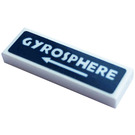 LEGO White Tile 1 x 3 with 'GYROSPHERE' Sticker (63864)