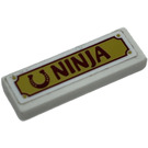 LEGO White Tile 1 x 3 with Horseshoe and 'NINJA' Sticker (63864)