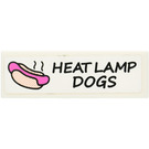 LEGO Wit Tegel 1 x 3 met Hot Hond en 'HEAT LAMP DOGS' Sticker (63864)
