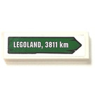 LEGO White Tile 1 x 3 with LEGOLAND, 3811 km Sticker (63864)
