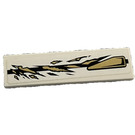 LEGO White Tile 1 x 4 with Black and Gold (Right) Sticker (2431)
