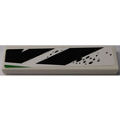 LEGO White Tile 1 x 4 with Black and Green Pattern (Right) Sticker (2431)