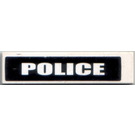 LEGO White Tile 1 x 4 with Black "POLICE" Sticker (2431)