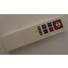 LEGO White Tile 1 x 4 with Control Panel and Skull Sticker (2431)