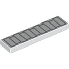 LEGO White Tile 1 x 4 with Gray Rectangles (2431 / 39602)