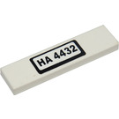 LEGO White Tile 1 x 4 with "HA 4432" Sticker (2431 / 91143)