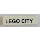 LEGO blanc Tuile 1 x 4 avec 'LEGO CITY' Autocollant (2431)