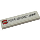 LEGO Wit Tegel 1 x 4 met LEGO Racers logo Sticker (2431)