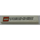 LEGO White Tile 1 x 4 with 'LEGO TECHNIC' Sticker (2431)