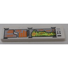 LEGO White Tile 1 x 4 with Mars Mission Alien X-Ray Sticker (2431)