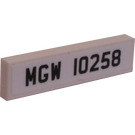 LEGO Weiß Fliese 1 x 4 mit MGW 10258 License Platte Aufkleber (2431)