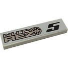 LEGO White Tile 1 x 4 with Nuty Rez Number 5 Sticker (2431)