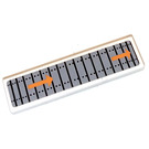 LEGO Wit Tegel 1 x 4 met Oranje Arrows, Zwart Lines en Dots Sticker (2431)