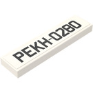 LEGO Weiß Fliese 1 x 4 mit PEKH-0280 License Platte Aufkleber (2431)
