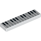 LEGO White Tile 1 x 4 with Piano Keyboard (2431 / 65679)