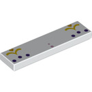 LEGO Blanc Tuile 1 x 4 avec Rose et Violet Dots et Gold (2431 / 79130)