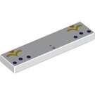 LEGO White Tile 1 x 4 with Pink and Purple Dots and Gold (2431 / 79130)