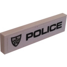 LEGO White Tile 1 x 4 with Police and Badge (Right) Sticker (2431)