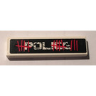 LEGO White Tile 1 x 4 with 'POLICE' and Red Graffiti Sticker (2431)