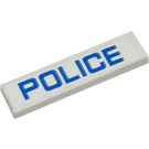 LEGO Wit Tegel 1 x 4 met Politie Sticker (2431)