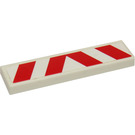 LEGO blanc Tuile 1 x 4 avec rouge et blanc Danger Rayures 8186 Autocollant (2431)