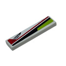 LEGO White Tile 1 x 4 with Red, Lime and Black Lines and 'CELLFISH' on Left Side Sticker (2431)