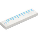 LEGO White Tile 1 x 4 with Ruler Marks (2431 / 106004)