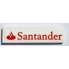 LEGO blanc Tuile 1 x 4 avec "Santander" Autocollant (2431)