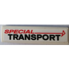 LEGO White Tile 1 x 4 with Special Transport Sticker (2431)