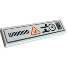 LEGO White Tile 1 x 4 with "WARNING", Gauge and Buttons Sticker (2431)
