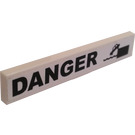 LEGO White Tile 1 x 6 with Danger and Falling Car Icon Sticker (6636)