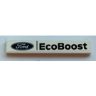 LEGO White Tile 1 x 6 with Ford Logo and 'EcoBoost' Sticker (6636)