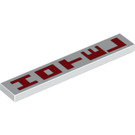 LEGO Weiß Fliese 1 x 6 mit 'Hotel' Muster (6636 / 70945)