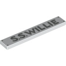 LEGO Weiß Fliese 1 x 6 mit "S.S. Willie" (6636 / 60334)