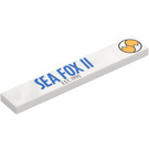 LEGO White Tile 1 x 6 with 'SEA FOX II EST. 1992' and Logo (6636)